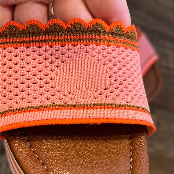 Kate Spade Highrise Platform Vibrant Pink and Orange Sandals - Picture 3 of 5